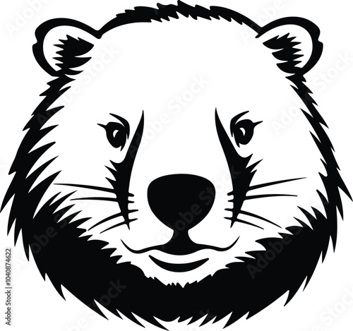 Black silhouette of wombat head