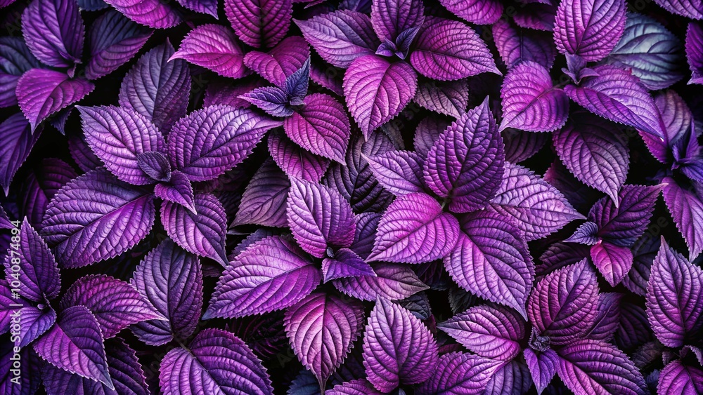 Intricate Veined Leaves in Rich Hues of Violet and Deep Purple, Forming a Lush and Textured Botanical Pattern Intricate Veined Leaves in Rich Hues of Violet and Deep Purple, Forming a Lush and Textured Botanical Pattern