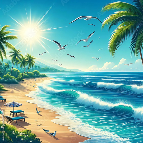 Fototapeta Naklejka Na Ścianę i Meble -  Blue Ocean Waves II