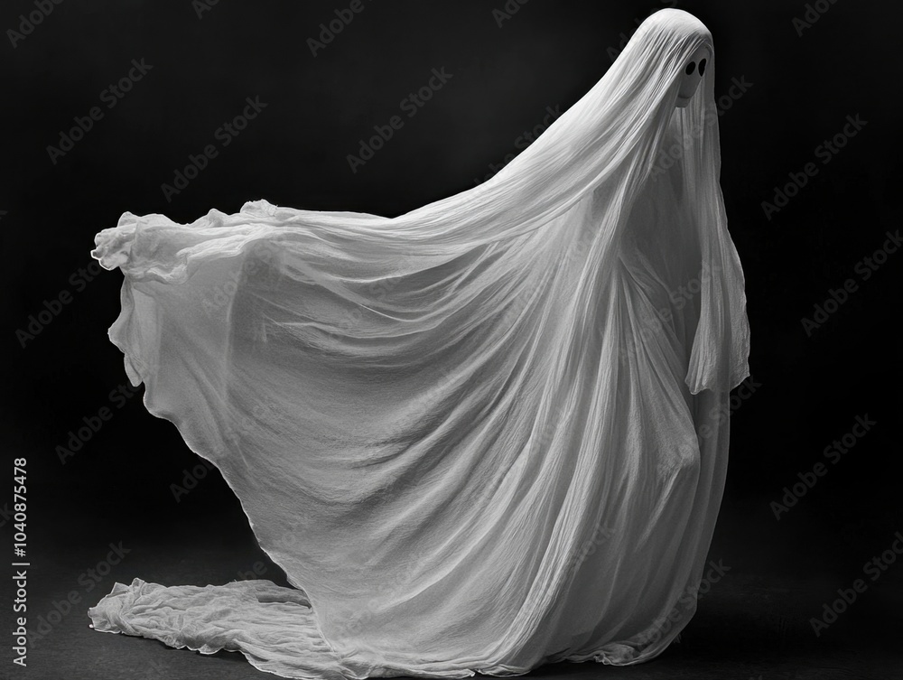black and white portrait of a ghost black and white portrait of a ghost