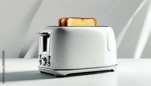 Sleek Modern Toaster on Minimalist Background