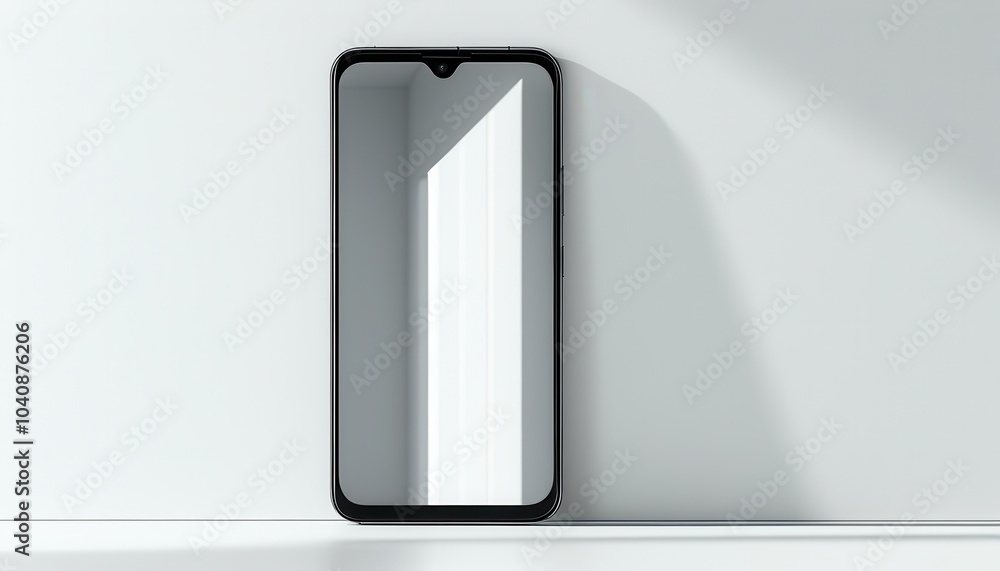 Sleek and Modern Smartphone on Minimalist Surface Sleek and Modern Smartphone on Minimalist Surface