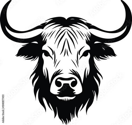 Black silhouette of yak head