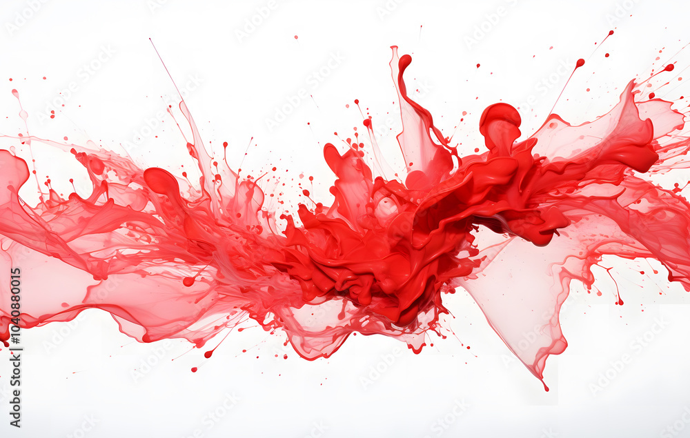 Red splash graffiti design with grunge texture and ink stains on white background. Red splash graffiti design with grunge texture and ink stains on white background.