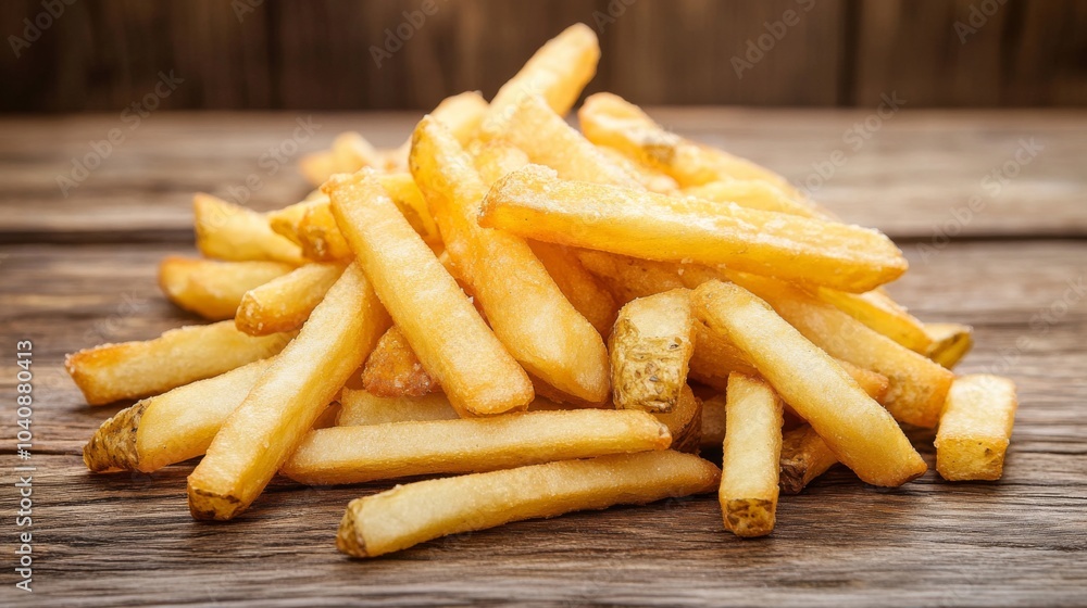 Close-Up Detail of Rustic Fries in High Contrast Setting Close-Up Detail of Rustic Fries in High Contrast Setting