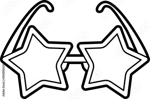 Star glasses outline illustration vector
