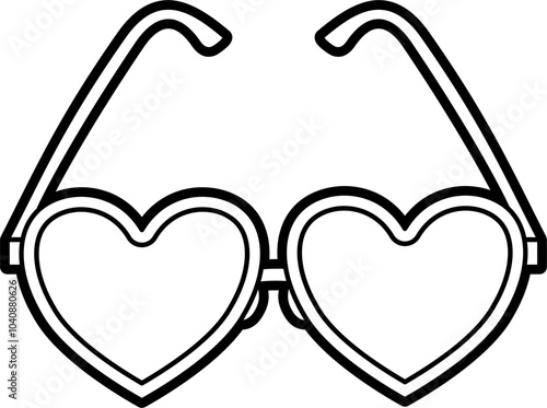 Heart glasses outline illustration vector