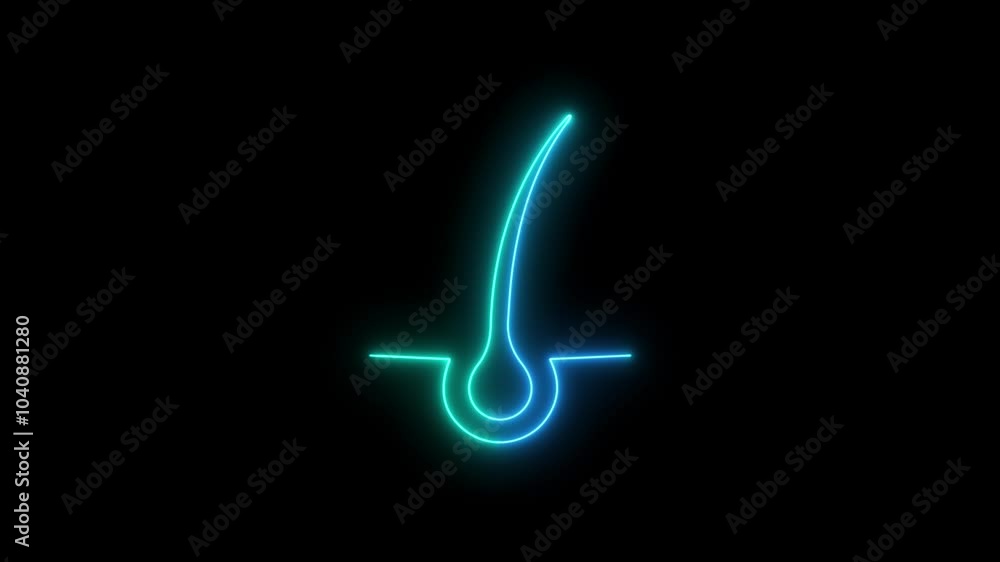 neon, glowing hair icon video animation on black background. Comprehensive Hair Care: Icons Representing Hair Health, Treatment Solutions, Styling Tools, and Dermatological Insights neon, glowing hair icon video animation on black background. Comprehensive Hair Care: Icons Representing Hair Health, Treatment Solutions, Styling Tools, and Dermatological Insights