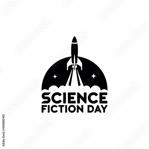 science fiction day silhouette logo vector art style 