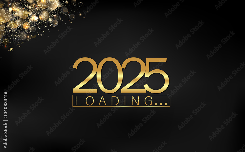 Exquisite gold design for New Year 2025 on black, highlighting the joy and elegance of the upcoming year Exquisite gold design for New Year 2025 on black, highlighting the joy and elegance of the upcoming year
