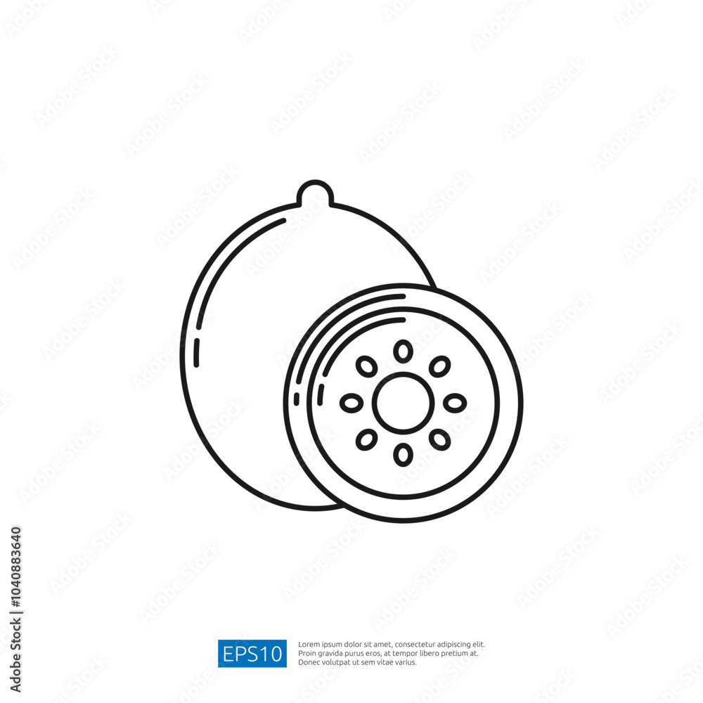 A simple line drawing of a lemon and a sliced lemon, illustrating the fruit's shape and texture. A simple line drawing of a lemon and a sliced lemon, illustrating the fruit's shape and texture.