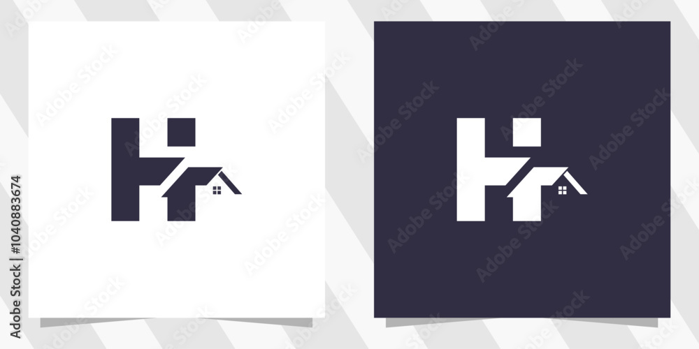 Fototapeta premium letter h with home logo design vector