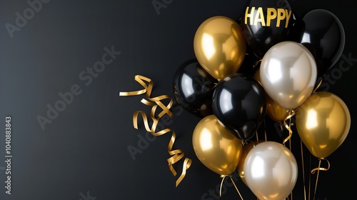 happy_birthday_black_card_with_golden_line_balloons