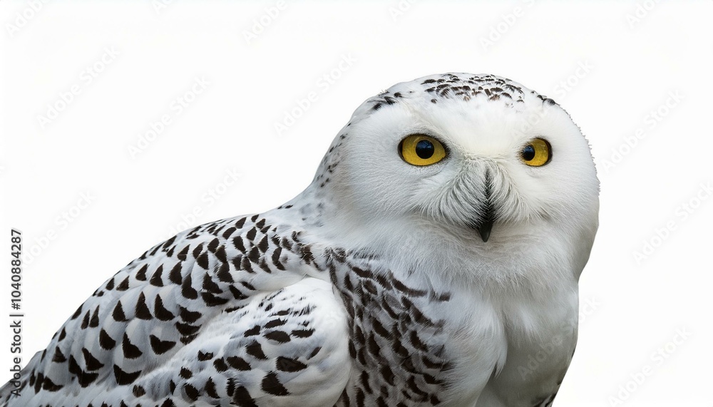 シロフクロウ(Snowy owl on white background)
シロフクロウ(Snowy owl on white background)