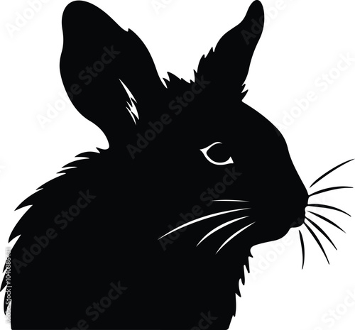Black silhouette of chinchilla head