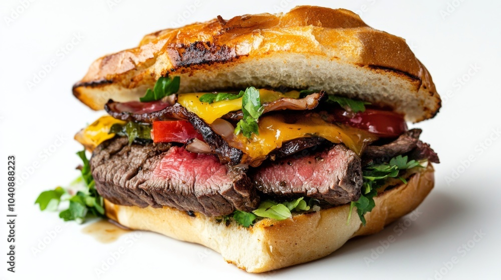 Juicy Steak Sandwich with Fresh Ingredients Juicy Steak Sandwich with Fresh Ingredients