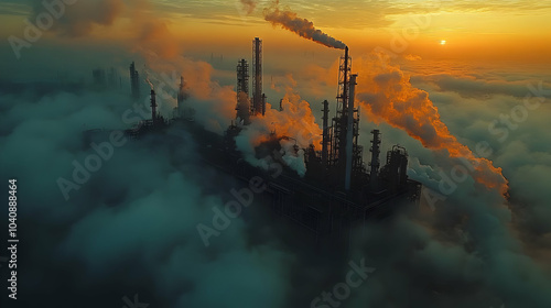 Industrial Sunset Illustration photo