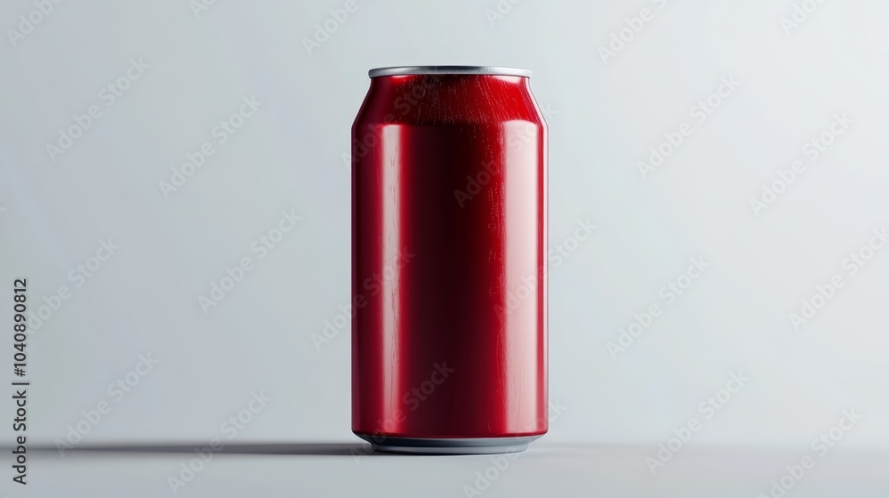 Vibrant red soda can isolated on white, a refreshing beverage choice refreshing Vibrant red soda can isolated on white, a refreshing beverage choice refreshing