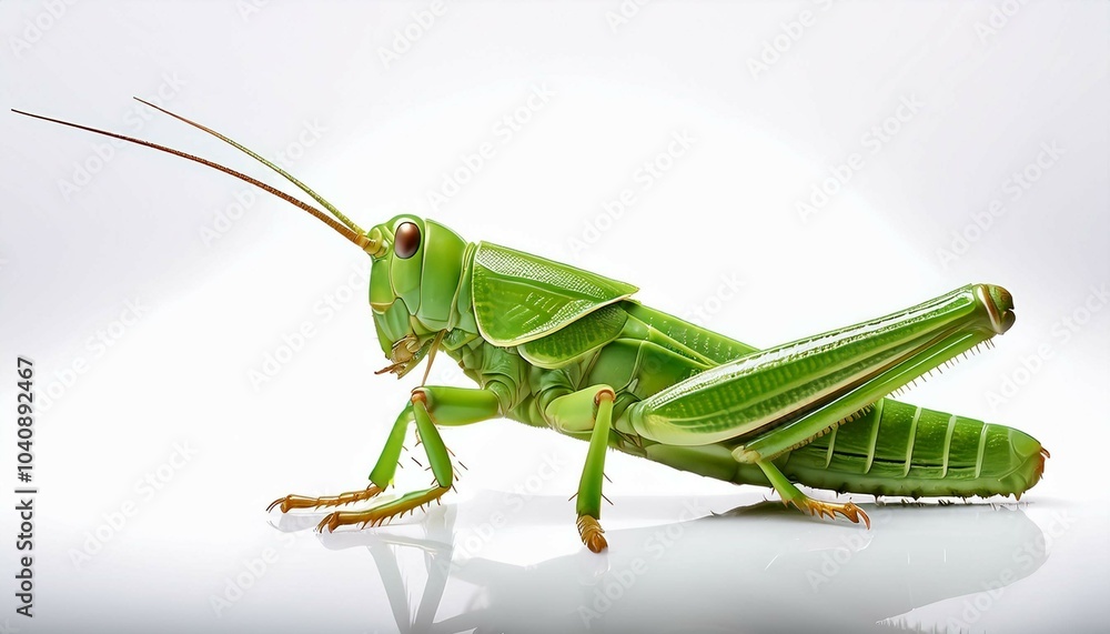 green grasshopper on a white background green grasshopper on a white background