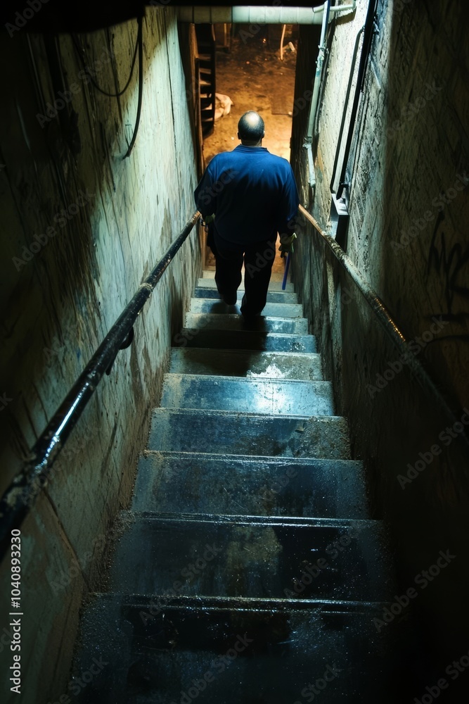 person walking down stairs person walking down stairs