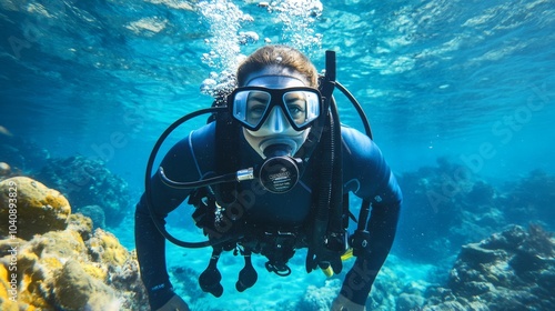 Wallpaper Mural scuba diver in the sea Torontodigital.ca