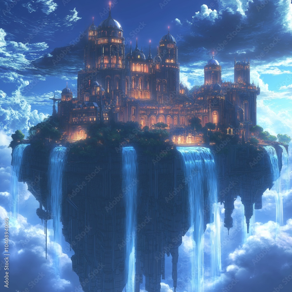 A grand floating palace in the sky A grand floating palace in the sky
