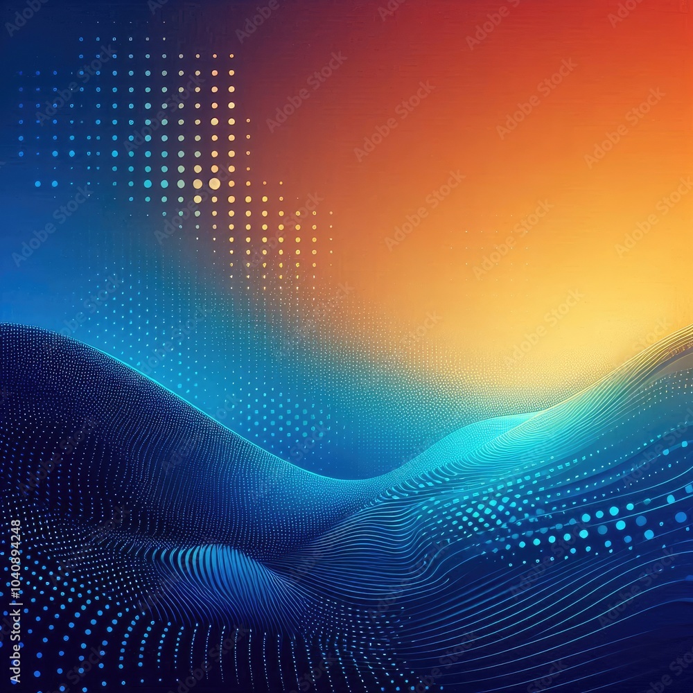 Obraz premium a vibrant abstract background featuring a deep blue gradient transitioning from darker shades to lighter tones. Overlay a subtle dotted pattern, adding texture and visual interest. ai