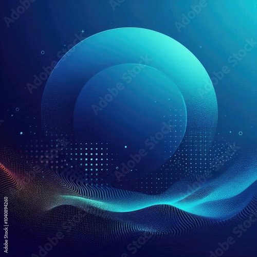 a vibrant abstract background featuring a deep blue gradient transitioning from darker shades to lighter tones. Overlay a subtle dotted pattern, adding texture and visual interest. ai