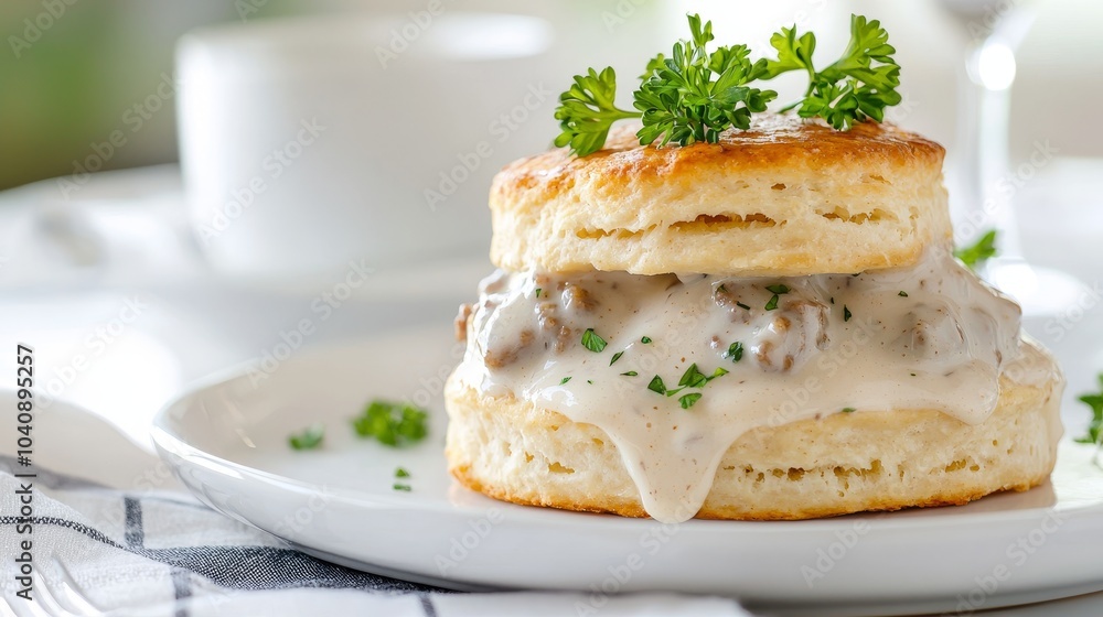 Delicious Biscuits with Creamy Sausage Gravy Delicious Biscuits with Creamy Sausage Gravy