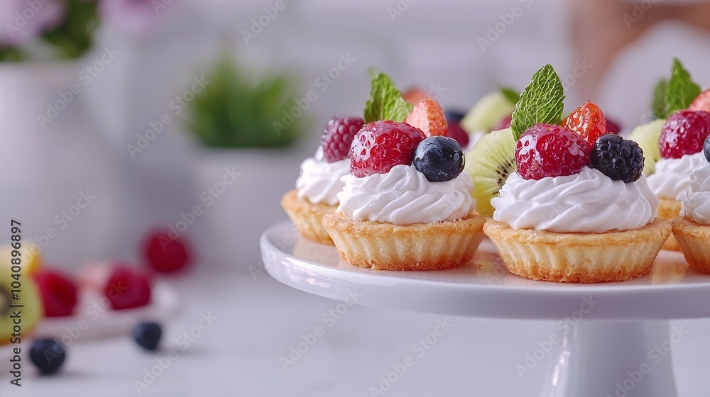 Fresh Fruit Tartlets with Creamy Topping Fresh Fruit Tartlets with Creamy Topping