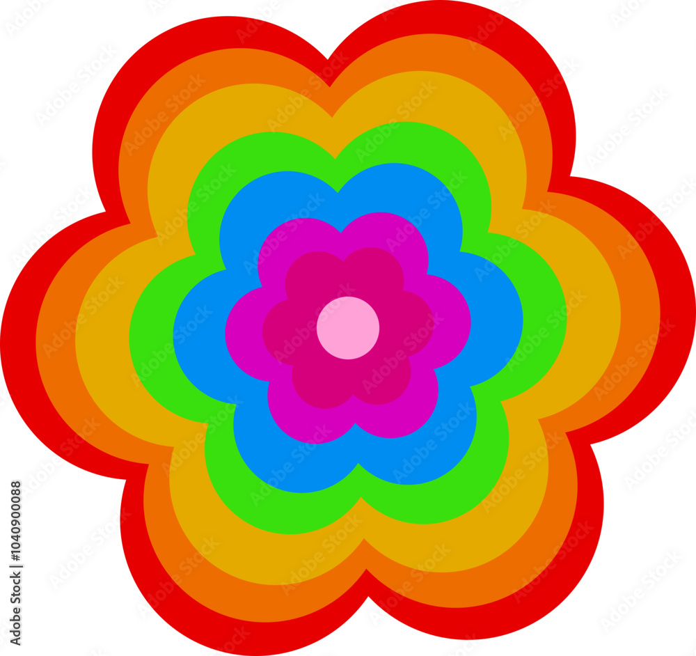 Rainbow Flower Illustration Rainbow Flower Illustration