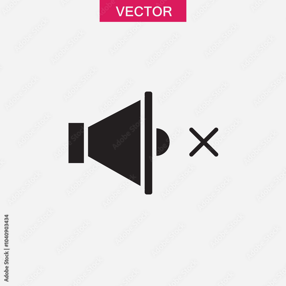 No sound notification, vector flat black simple illustration for web and app..eps No sound notification, vector flat black simple illustration for web and app..eps