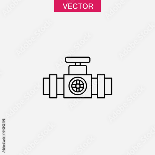 Oil industry pump valve line icon. simple flat black linear illustration for web and app..eps