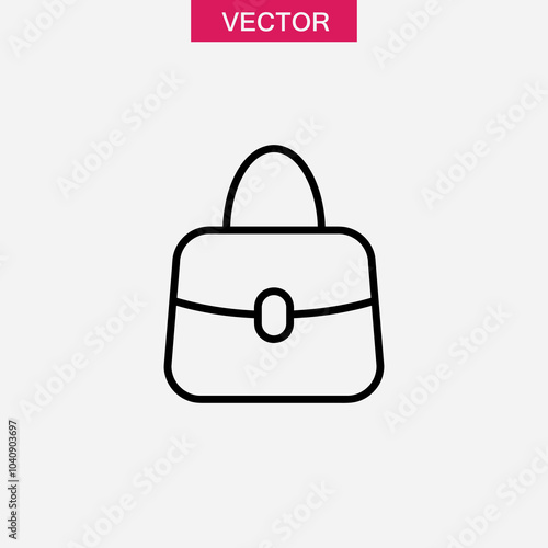 Woman Handbag line icon. vector flat black simple trendy style illustration for web and app..eps