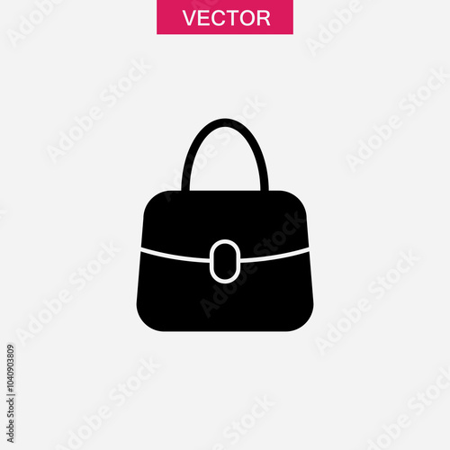 Woman Handbag vector icon,simple flat black trendy style illustration for web and app..eps