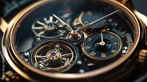 Wallpaper Mural Intricate close-up of a mechanical watch showcasing its detailed gears and craftsmanship under soft lighting Torontodigital.ca
