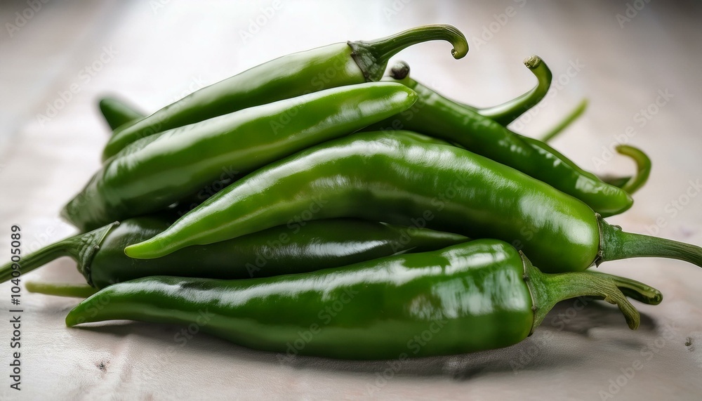 Fresh Green Chili Peppers A Vibrant Cluster of Spicy Vegetables for Culinary Creations Fresh Green Chili Peppers A Vibrant Cluster of Spicy Vegetables for Culinary Creations