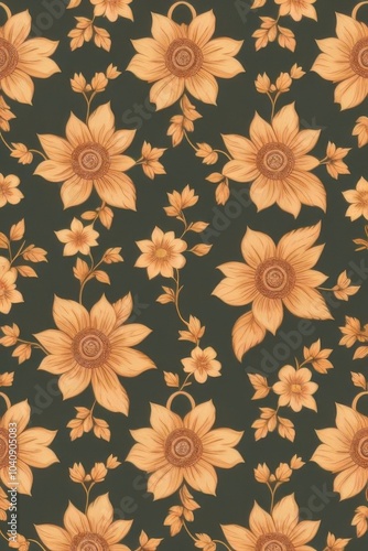 Wallpaper Mural flowers pattern wallpaper Torontodigital.ca
