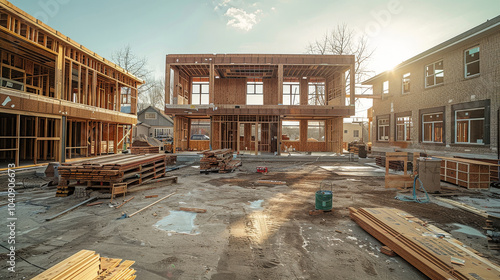 Construction Site of New Houses