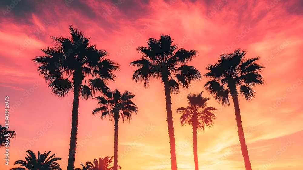 Silhouetted Palm Trees at Sunset Silhouetted Palm Trees at Sunset