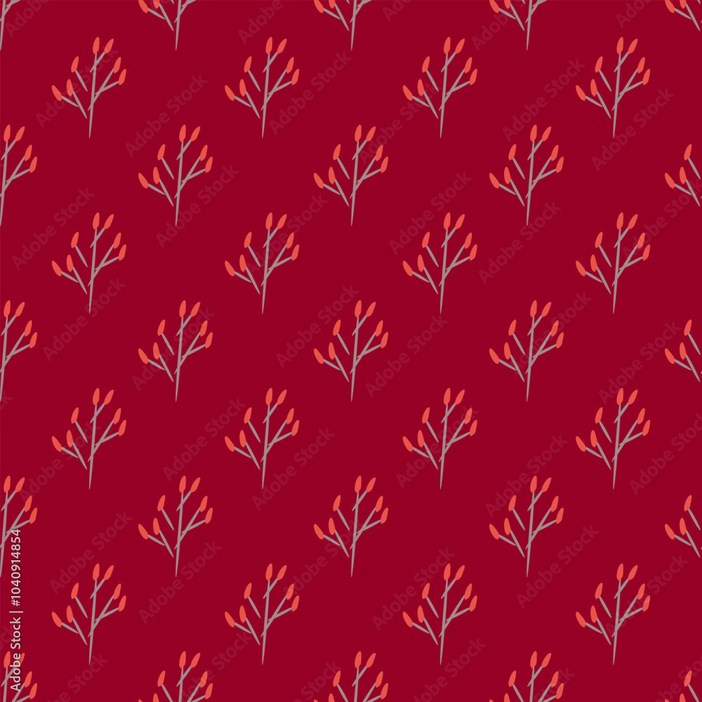 Fototapeta premium Flower illustration pattern. Flower seamless pattern background. Flower background. Floral decoration background. silhouette flower background.