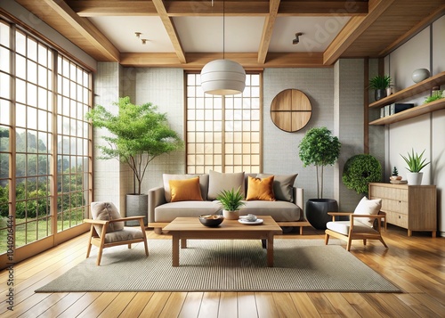 A tranquil fusion of Scandinavian and Japanese aesthetics, featuring neutral tones and generous space for creativity.