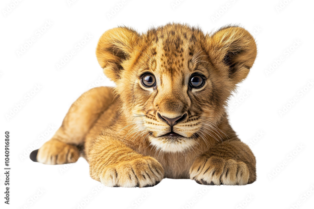 A cute baby lion, isolate on white background, small and adorable, showcasing innocence and charm. PNG A cute baby lion, isolate on white background, small and adorable, showcasing innocence and charm. PNG