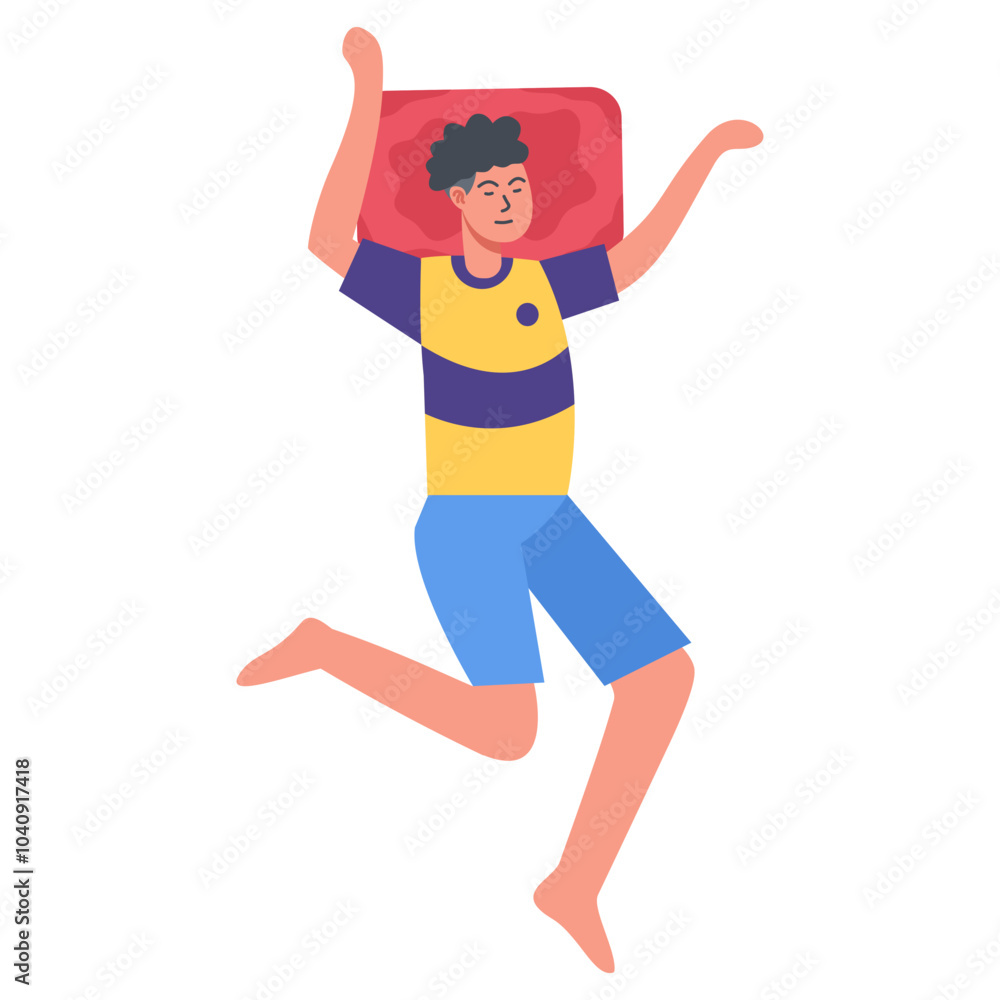 Men Sleeping Pose Character with Cartoon Design and Shape. Flat Vector Illustration. Men Sleeping Pose Character with Cartoon Design and Shape. Flat Vector Illustration.