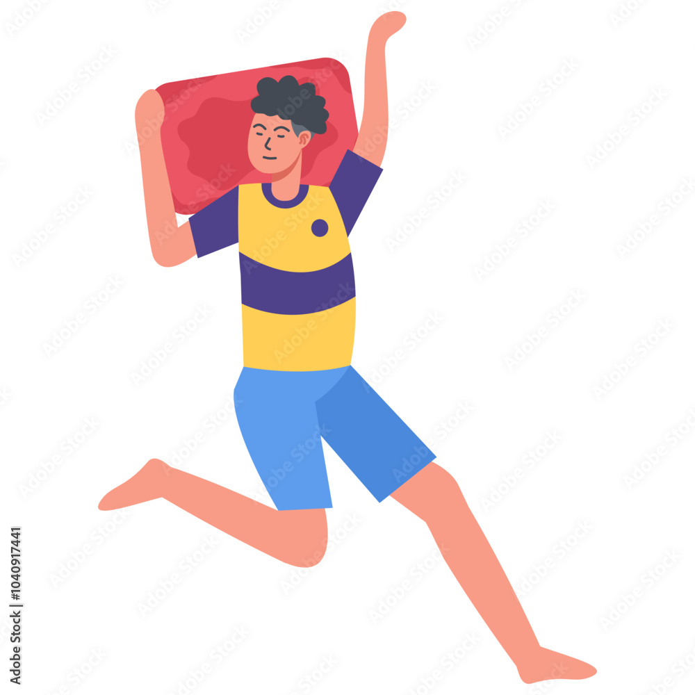 Men Sleeping Pose Character with Cartoon Design and Shape. Flat Vector Illustration. Men Sleeping Pose Character with Cartoon Design and Shape. Flat Vector Illustration.