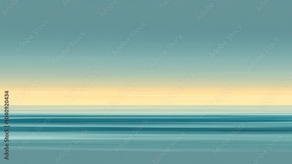 Obraz premium Serene Sunset Over Blue and Green Sky Gradient