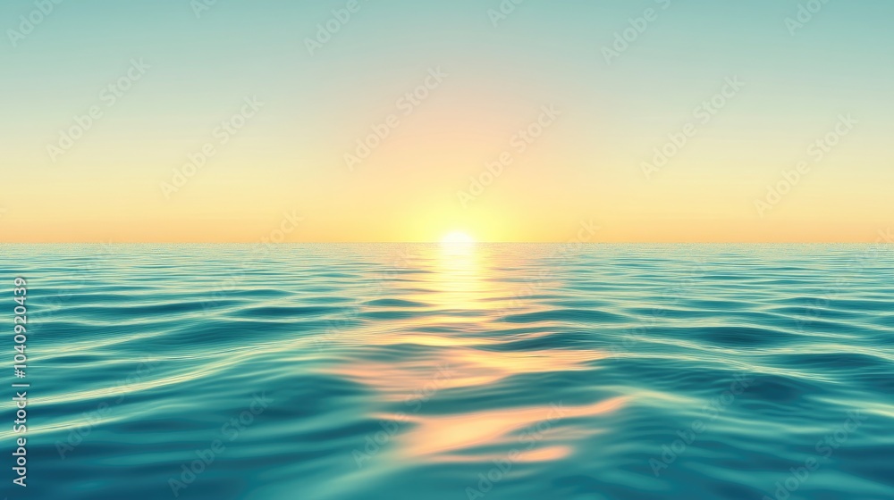 Serene Sunset Over Calm Ocean Waves Serene Sunset Over Calm Ocean Waves