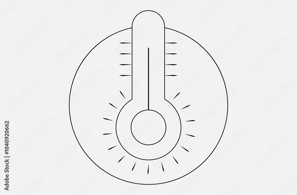 Thermostat Line Art Vector Illustration. Thermostat Line Art Vector Illustration.