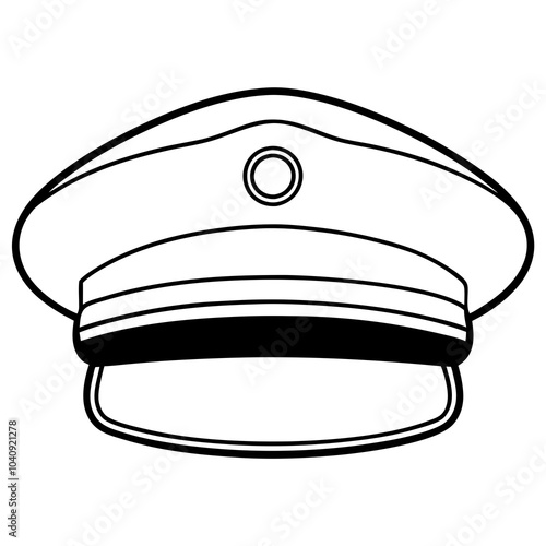 pilot hat line art
