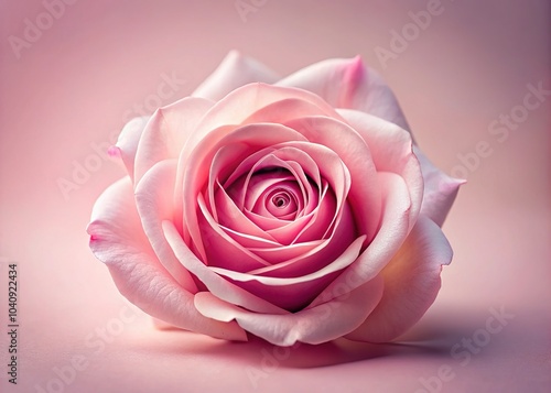 Macro Photography Silk Pink Rose Flower Pale Pink Background Copy Space